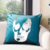 Safavieh Romey Skull Throw Pillow - Dark Green - 20" x 20" -Safavieh Furniture GUEST 801d48d0 17e8 47f0 8b68 a201dc433047