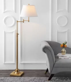 Safavieh Ingram Swing Arm Floor Lamp in Brass Finish - LIT4301 -Safavieh Furniture GUEST 81b6eca6 7a03 4c17 b387 3481bc64ff07