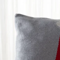 Safavieh Sugarplum Elf Holiday Decorative Pillow - 18"x18" Grey & Red -Safavieh Furniture GUEST 820b3208 9fc7 426f 8a36 f4b741595fca