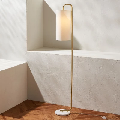 Safavieh Troilus 64-Inch Gold and White Marble Floor Lamp 8 Safavieh Troilus 64-Inch Gold and White Marble Floor Lamp - Image 6