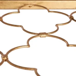 Safavieh Hanzel Gold Leaf Glass Side Table with Quatrefoil Shelf -Safavieh Furniture GUEST 82fa85e3 f941 422b 8f41 c358cd1fe745