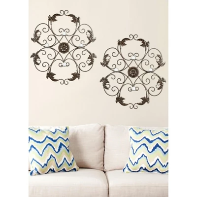 Safavieh Rustic Iron 4-Pillar Wall Decor & Candle Holder 4 Safavieh Rustic Iron 4-Pillar Wall Decor & Candle Holder - Image 2