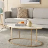 Safavieh Tage Coffee Table - White Marble and Gold Art Deco Design -Safavieh Furniture GUEST 8481cf2a d67f 472b 8524 44505d13872f