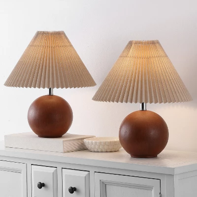 Safavieh Rory 17.25" Dark Walnut Table Lamp - Set of 2 4 Safavieh Rory 17.25" Dark Walnut Table Lamp - Set of 2 - Image 2