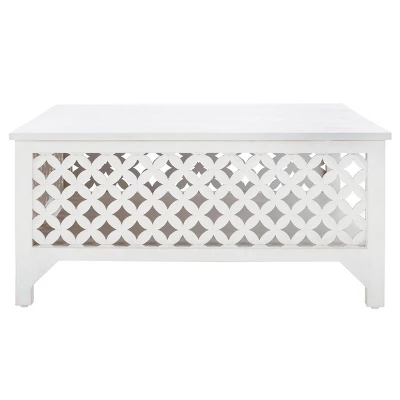 Safavieh Squall Square Coffee Table with Storage - White Washed Finish 6 Safavieh Squall Square Coffee Table with Storage - White Washed Finish - Image 4
