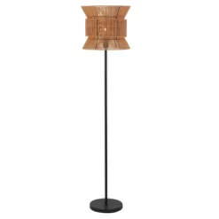 Safavieh Boyer 60-Inch Natural and Black Iron Floor Lamp