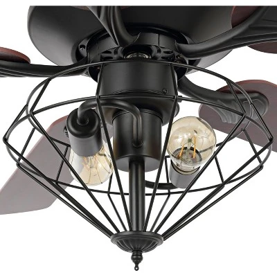 Safavieh Leanne 52-Inch 2-Light Black Ceiling Fan with Remote 6 Safavieh Leanne 52-Inch 2-Light Black Ceiling Fan with Remote - Image 4