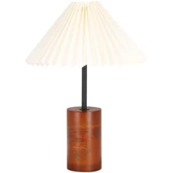 Safavieh Dani 18-Inch Walnut and Black Iron Table Lamp
