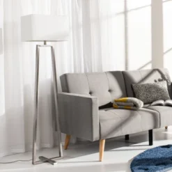 Safavieh Lyell Modern Pewter Floor Lamp with LED Bulb -Safavieh Furniture GUEST 882d8cc3 f31b 46c3 8bb5 904ab9c7802e