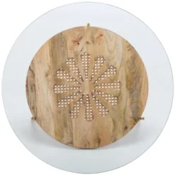 Safavieh Flora Round Coffee Table - Natural Mango Wood & Brass -Safavieh Furniture GUEST 8857ec07 200a 4e0d be69 9b16b4c7e73c