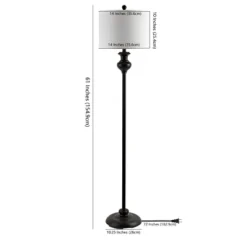 Safavieh Erlan 61-inch Black Iron Floor Lamp with LED Bulb -Safavieh Furniture GUEST 8a540f7f c3ef 4c1e a02b f687c7b2719d