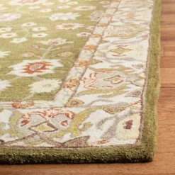 Safavieh Katina Collection 2'3" x 8' Floral Hand-Tufted Runner Rug - Moss Green/Ivory