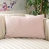 Safavieh Roselen Blush and Gold Velvet Accent Pillow, 12" x 20"
