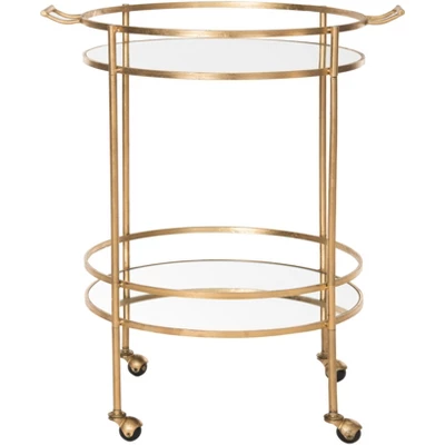 Safavieh Lavinia Mirrored Iron Bar Cart 7 Safavieh Lavinia Mirrored Iron Bar Cart - Image 5