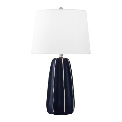 Safavieh Jude 25.5-Inch Navy Ceramic Table Lamp with Fabric Shade 3 Safavieh Jude 25.5-Inch Navy Ceramic Table Lamp with Fabric Shade