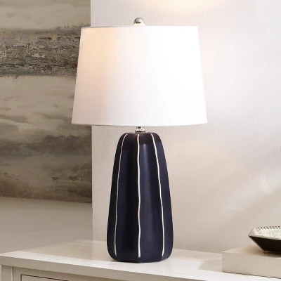 Safavieh Jude 25.5-Inch Navy Ceramic Table Lamp with Fabric Shade 5 Safavieh Jude 25.5-Inch Navy Ceramic Table Lamp with Fabric Shade - Image 3