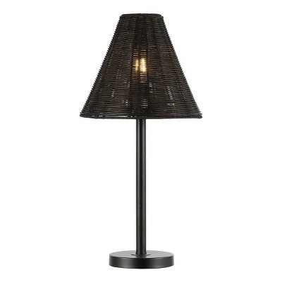 Safavieh Ricki 24.6-Inch Table Lamp - Black Metal with Natural Rattan Shade 3 Safavieh Ricki 24.6-Inch Table Lamp - Black Metal with Natural Rattan Shade