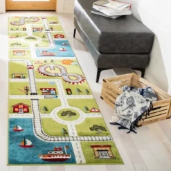 Safavieh Carousel Kids CRK192 Area Rug - Playful & Durable Playroom Decor