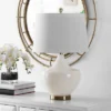 Safavieh Demra Table Lamp - Elegant White Glass Gourd -Safavieh Furniture GUEST 8f66d449 47ca 40a1 bd8c 6ea9ef789508