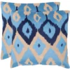 Safavieh Jay 18-inch Indigo Ikat Decorative Throw Pillows - Set of 2