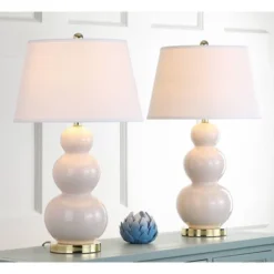 Safavieh Pamela Triple Gourd Table Lamp (Set of 2) - Light Gray -Safavieh Furniture GUEST 922137ad 0c61 4aa7 b2c2 41ec7d73c8ba