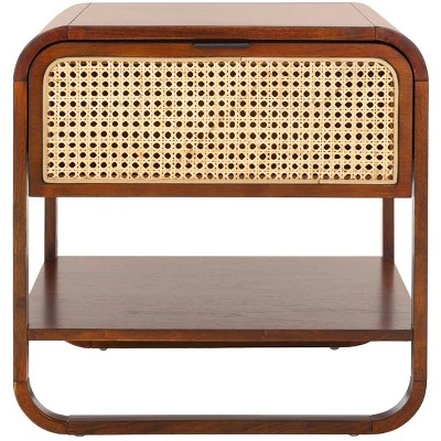 Safavieh Yunis 1-Drawer and Open Shelf Nightstand in Black and Rattan 16 Safavieh Yunis 1-Drawer and Open Shelf Nightstand in Black and Rattan - Image 14