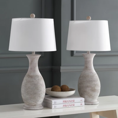 Safavieh Bentlee Table Lamp - Grey Textured Finish (Set of 2) 3 Safavieh Bentlee Table Lamp - Grey Textured Finish (Set of 2)