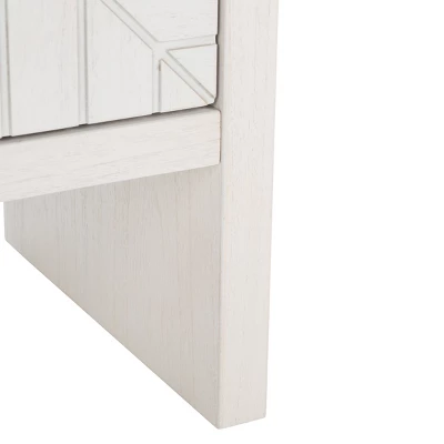 Safavieh Zella 4-Door White Console Table with Geometric Facade 7 Safavieh Zella 4-Door White Console Table with Geometric Facade - Image 5