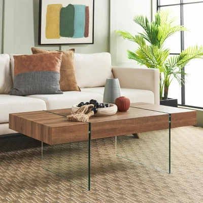 Safavieh Jacob Coffee Table - Modern Glass Leg Minimalist Design