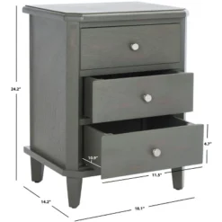 Safavieh Couture Joe Nightstand with Storage Drawers in Ash Grey -Safavieh Furniture GUEST 946fefb8 f06c 48d2 95c1 011f7448fca4