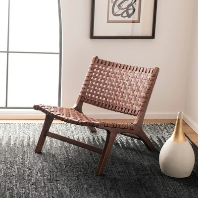 Safavieh Luna Leather Woven Accent Chair 3 Safavieh Luna Leather Woven Accent Chair