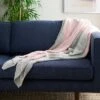 Safavieh Elowen Knit Throw Blanket - Grey/Pink (50" x 60") -Safavieh Furniture GUEST 94a35fd5 fcd3 470e ba57 2d956a72b0f0