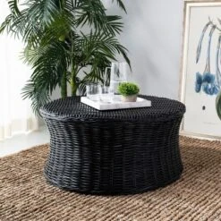 Safavieh Ruxton Woven Rattan Coffee Table & Cocktail Ottoman