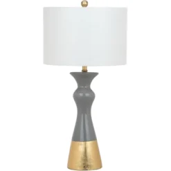 Safavieh Iris 30.5-inch Gray and Gold Ceramic Table Lamps (Set of 2)