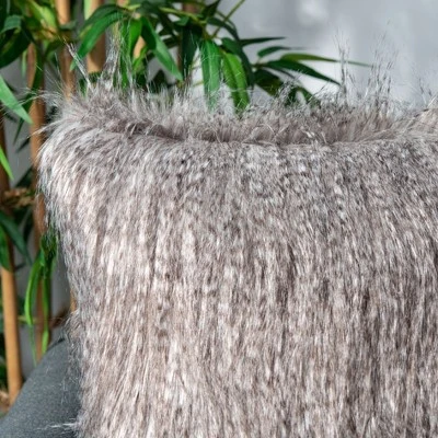 Safavieh Faux Luke Peacock Grey Throw Pillow, 20" x 20" 4 Safavieh Faux Luke Peacock Grey Throw Pillow, 20" x 20" - Image 2