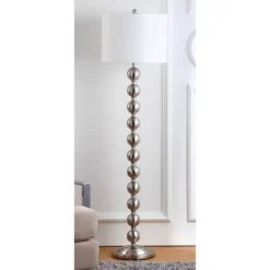 Safavieh Reflections 58.5-Inch Stacked Ball Floor Lamp with LED Bulb - Nickel