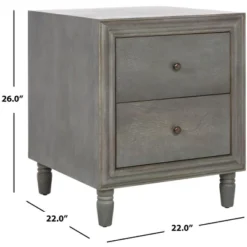 Safavieh Couture Blaise Nightstand with Storage - Ash Grey -Safavieh Furniture GUEST 990af7da 5667 4d95 a70e a769e2a33706