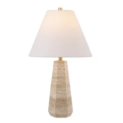 Safavieh Calla 23.5-inch Travertine Table Lamp in Beige -Safavieh Furniture GUEST 9b555a77 6277 421a a969 6474e0411f50