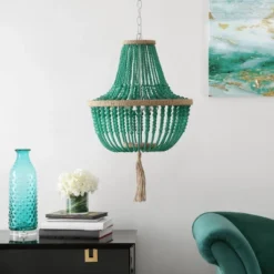 Safavieh Kristi 3-Light Emerald Beaded Pendant with Woven Tassel 6 Safavieh Kristi 3-Light Emerald Beaded Pendant with Woven Tassel -Safavieh Furniture GUEST 9be8fea6 e717 4ea6 a03e ead8519ddaa5