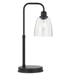 Safavieh Kashton 20-Inch Black Task Table Lamp with USB Charging Port