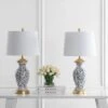Safavieh Kaeden Table Lamp Set of 2 with LED Bulbs - Black/White Floral 2 Safavieh Kaeden Table Lamp Set of 2 with LED Bulbs - Black/White Floral -Safavieh Furniture GUEST 9ce28159 2870 4e7b 959b 54700479dace