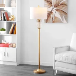 Safavieh Elza Gold Leaf Floor Lamp with Crystal Pineapple Accents -Safavieh Furniture GUEST 9d7c0632 7008 4739 bbd5 c69386538b9d