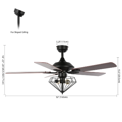 Safavieh Leanne 52-Inch 2-Light Black Ceiling Fan with Remote 7 Safavieh Leanne 52-Inch 2-Light Black Ceiling Fan with Remote - Image 5