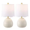 Safavieh Devi 20.25" White Ceramic Table Lamps - Set of 2 -Safavieh Furniture GUEST 9ea42b9b c69b 4731 9d0d 0fb1a540ef18