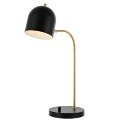 Safavieh Drina 23.5-Inch Black and Gold Iron Table Lamp with USB Port