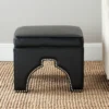 Safavieh Grant Ottoman with Silver Nail Heads - Black -Safavieh Furniture GUEST 9f84f5cc 1304 4088 ad65 e7875a8e7a75