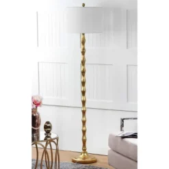 Safavieh Aurelia Antique Gold Floor Lamp with White Cotton Shade -Safavieh Furniture GUEST 9fe65f7e 68c0 4ff9 bf60 67322bb2d29b