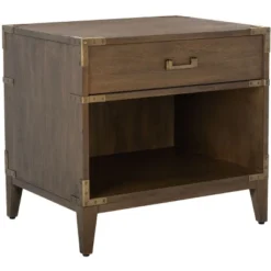 Safavieh Nisha 1-Drawer Wood Nightstand in Brown - SFV7707 -Safavieh Furniture GUEST a068bda9 62e5 4926 be10 e5825716283d