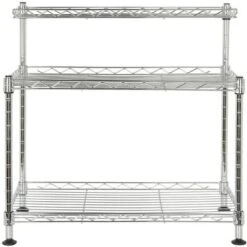 Safavieh Marcel Mini Rack - Versatile Chrome 3-Shelf Storage Unit -Safavieh Furniture GUEST a193652a 3f7a 45ac 857f d16c5f64be1e