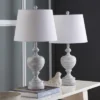 Safavieh Alban 27-Inch White Polyresin Table Lamp Set (Set of 2)